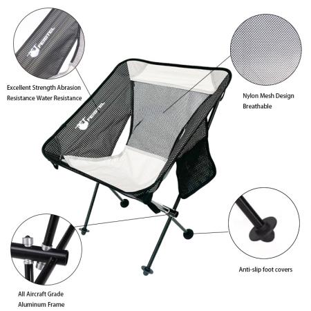 Chaise de plage pliante personnalisée avec poches latérales et chaises de camping pliables 