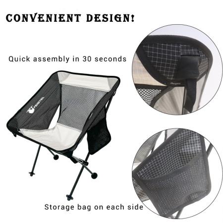 Chaise de plage pliante personnalisée avec poches latérales et chaises de camping pliables 