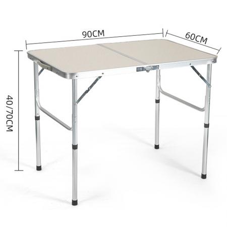 Table de camping portable en alliage d'aluminium, hauteur réglable, multifonctionnelle, pour barbecue de plage en plein air