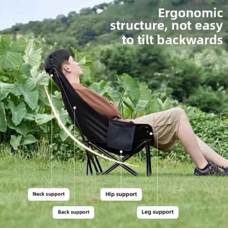 Chaise pliante d'extérieur ultralégère en acier inoxydable, chaise de camping légère pour la plage et le parc 