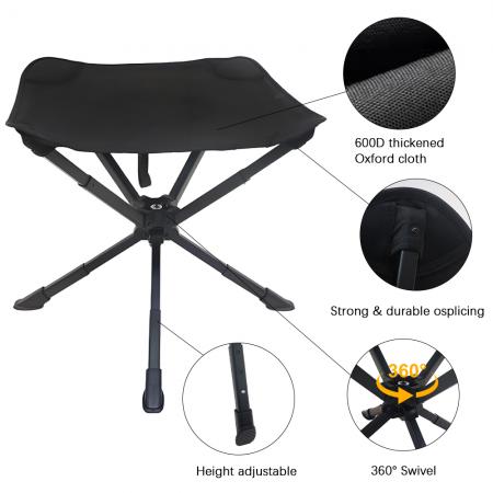 Tabouret pliant ultraléger en alliage d'aluminium, pour camping, barbecue, pêche, portable, Mini Mazar 
