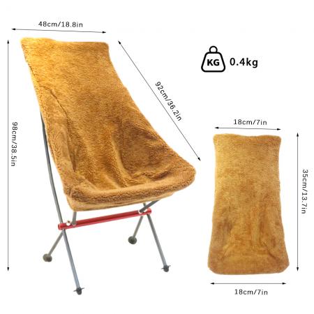 Housse de chaise de camping amovible et chauffante en polaire 