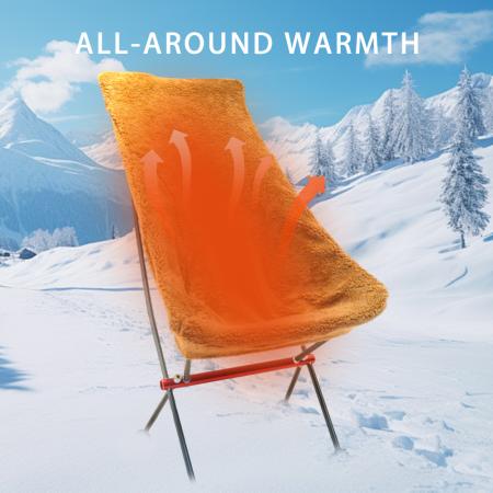 Housse de chaise de camping amovible et chauffante en polaire 