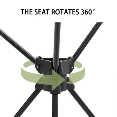 Tabouret de camping pivotant à 360° en alliage d'aluminium léger et tissu Oxford 
