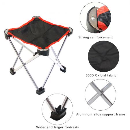 Tabouret de jardin pliant en aluminium léger et économique, style français, idéal pour les pique-niques et le camping. 