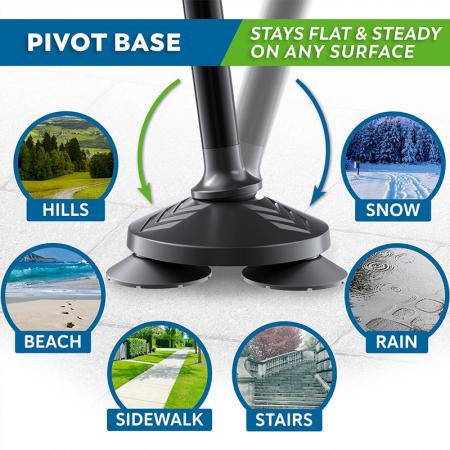 Canne de marche pliable pour personnes âgées, avec poignées en T, stable et antidérapante, idéale pour la randonnée et la marche. 