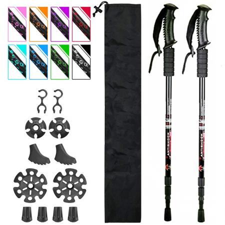 2022 bâtons de trekking chauds amazon 7075 bâton de marche et de course de randonnée léger serrure en alliage d'aluminium