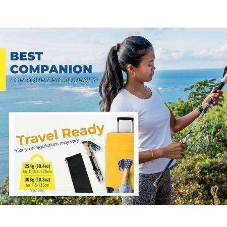 amazon vente chaude OEM pliable ultra-léger pliable pliant bâton pliant bâtons de trekking pliable