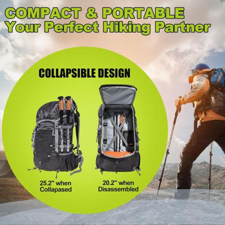 bâtons de trekking ultra-légers bâtons de randonnée pliables légers bâtons de marche pour les activités de camping en plein air 