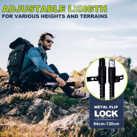 bâtons de trekking ultra-légers bâtons de randonnée pliables légers bâtons de marche pour les activités de camping en plein air 