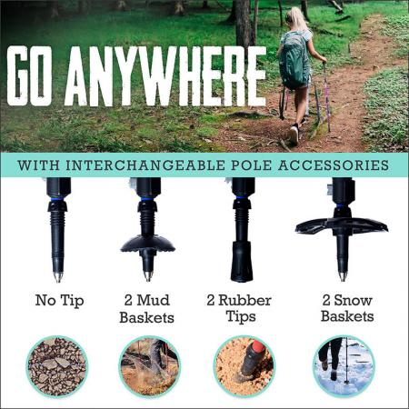 Bâtons de marche télescopiques légers pour enfants 