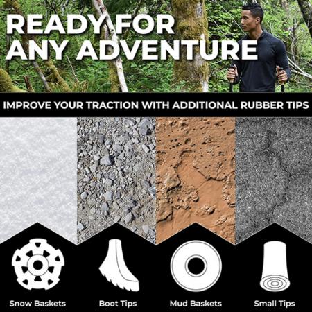 Bâtons de randonnée pliables et légers, bâtons de course à pied avec poignées en liège naturel, verrous rabattables avec sac de transport 