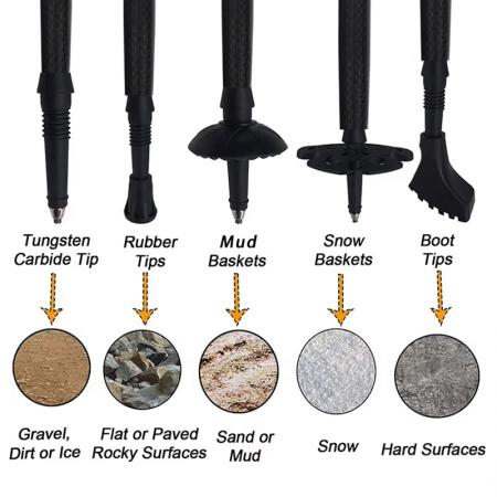 Bâtons de marche multifonctionnels pliables en aluminium 7075 ultraléger pour la randonnée et l'escalade en extérieur, avec poignée en EVA. 