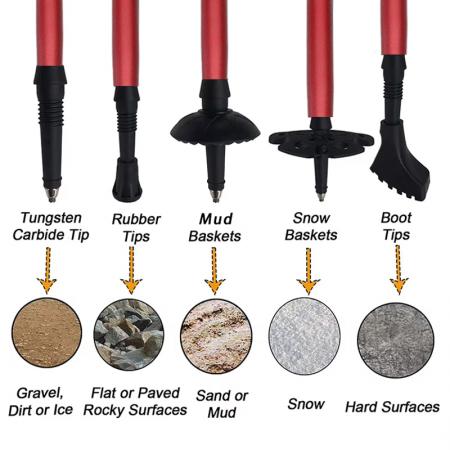 Bâtons de randonnée pliables ultralégers en alliage d'aluminium, prix d'usine, réglables, pour le camping et la randonnée. 