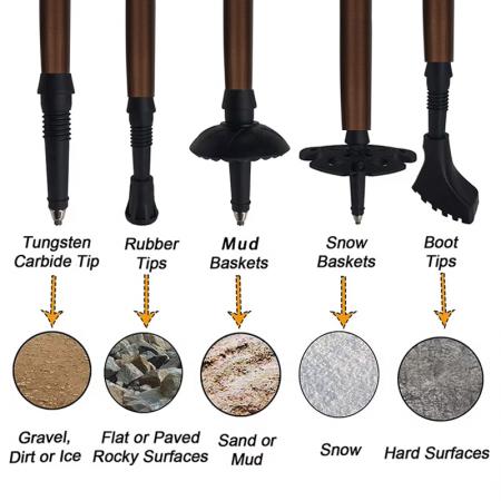 Bâton de randonnée pliable ultraléger en alliage d'aluminium 6061, 5 sections, moderne et réglable, poignée en EVA 