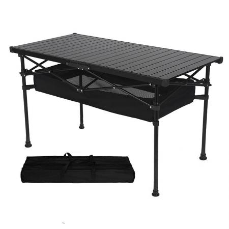 Table de pique-nique pliante portable en aluminium, réglable et portable, idéale pour le camping et la plage. Vente en gros personnalisée. 