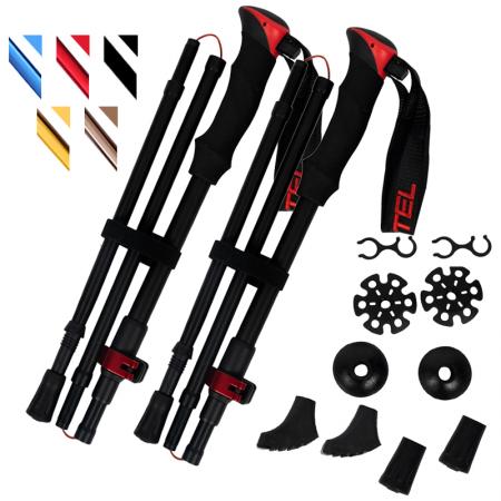 Bâtons de randonnée pliables en aluminium léger avec logo personnalisé 