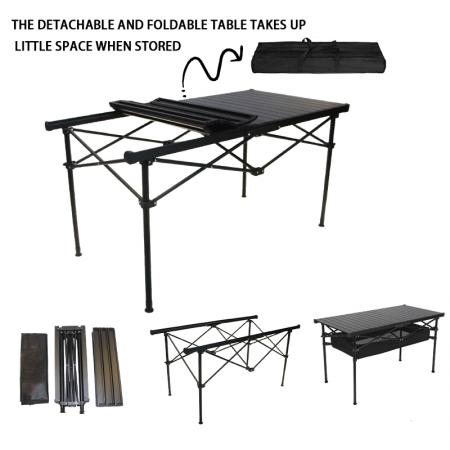Table de pique-nique pliante portable en aluminium, réglable et portable, idéale pour le camping et la plage. Vente en gros personnalisée. 