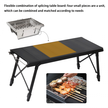 Table de camping pliante en forme de X IGT en aluminium léger et réglable en hauteur pour l'extérieur