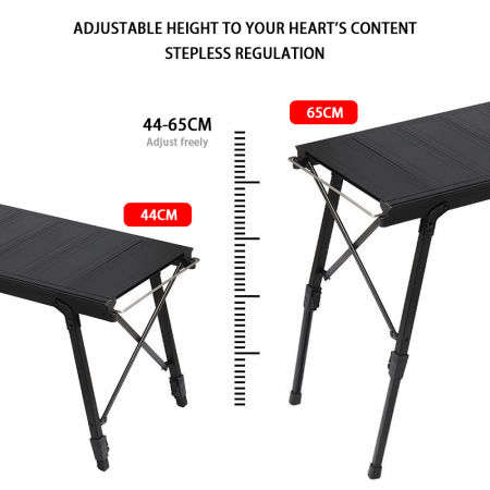 Table de camping pliante en forme de X IGT en aluminium léger et réglable en hauteur pour l'extérieur