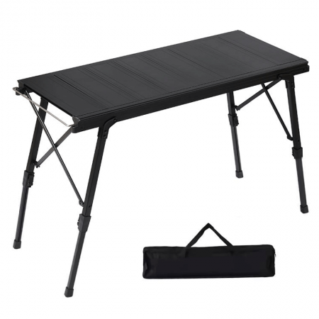 Table de camping pliante en forme de X IGT en aluminium léger et réglable en hauteur pour l'extérieur