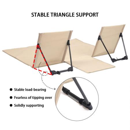Chaise de camping double dossier légère et pliable avec structure en aluminium et tissu Oxford
