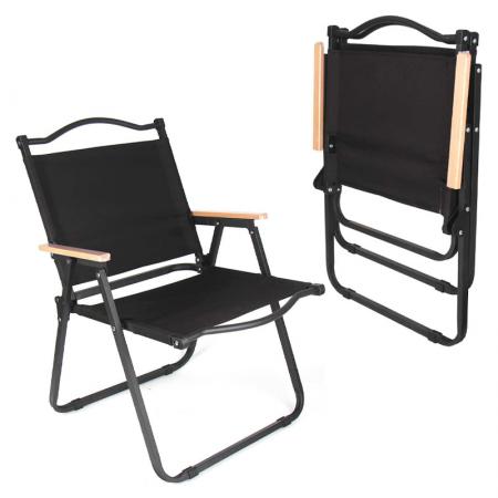 Chaise Kermit pliable en bois, légère et moderne, idéale pour le camping en plein air. 