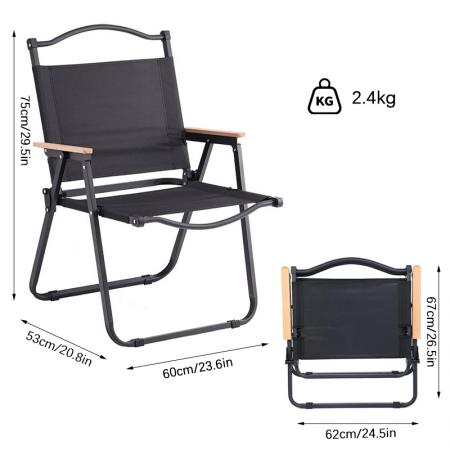 Chaise Kermit pliable en bois, légère et moderne, idéale pour le camping en plein air. 