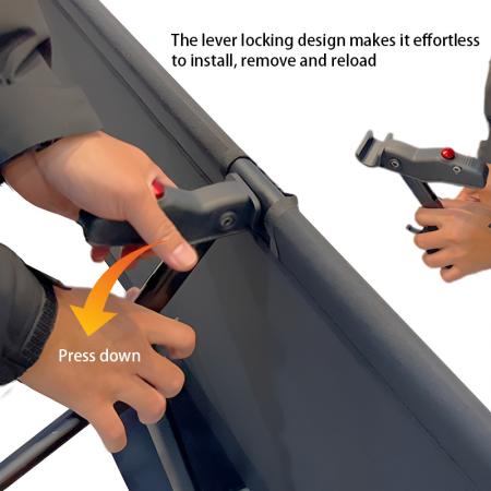 Lit de camp pliant portable ultraléger en alliage d'aluminium pour une personne, idéal pour le voyage ou les loisirs.
