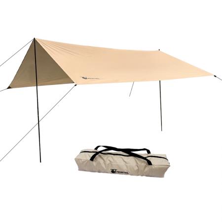 Bâche de protection solaire portable, robuste et imperméable pour la randonnée, la pêche et les voyages en extérieur. Montage facile. 