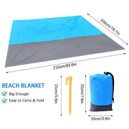 Tapis de plage imperméable, tapis de pique-nique portable d'extérieur, couverture de sol pour le camping 