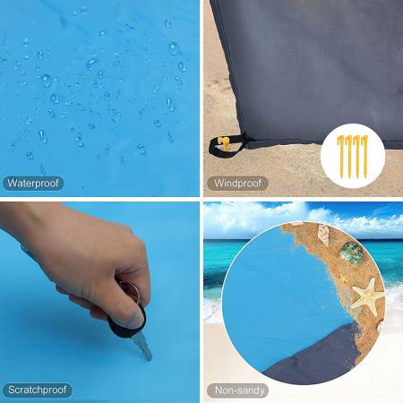 Tapis de plage imperméable, tapis de pique-nique portable d'extérieur, couverture de sol pour le camping 
