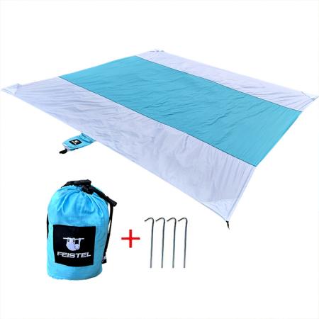 Tapis de pique-nique portable familial, 100 % nylon, anti-sable, compact, idéal pour le camping et la plage.