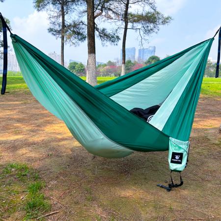 Hamac de camping ultraléger pour randonnée en extérieur, simple ou double, avec 2 sangles pour arbres 