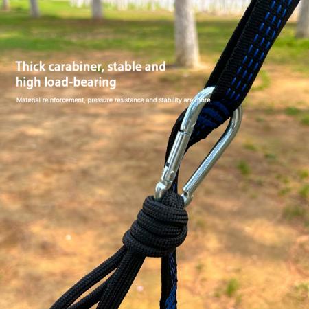 Hamac de camping portable en nylon résistant pour 1 à 2 personnes, idéal pour la randonnée. 