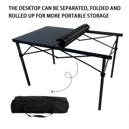 Table pliante carrée portable en métal pour terrasse ou jardin 