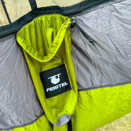 Hamac double portable en nylon, style parachute, pour le camping, avec mousqueton et corde. 