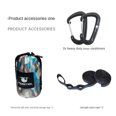 Hamac portable d'extérieur pour 2 personnes en nylon léger avec moustiquaire et motif camouflage 