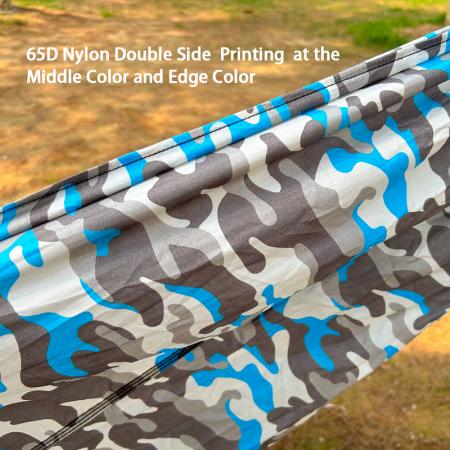 Hamac portable d'extérieur pour 2 personnes en nylon léger avec moustiquaire et motif camouflage 