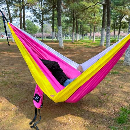 hamac double portable de camping, léger, haute capacité de charge et anti-basculement