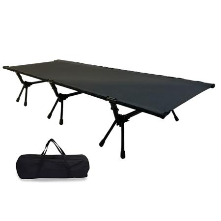 Lit de camp pliant ultraléger en alliage d'aluminium pour une personne, style Oxford moderne, facile à monter. 