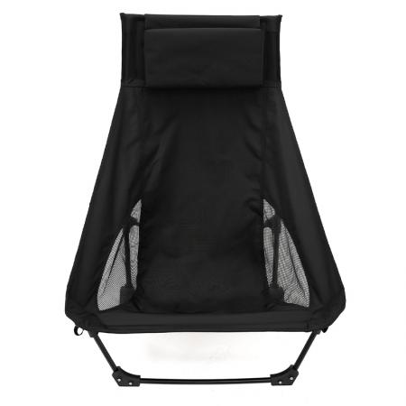 Chaise de camping légère à dossier haut, portable et pliante avec appui-tête. 
