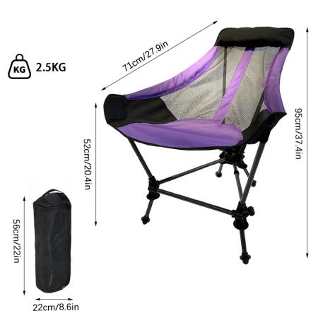 Chaise longue pliante portable ultralégère en alliage d'aluminium pour la pêche, la plage et le camping. 