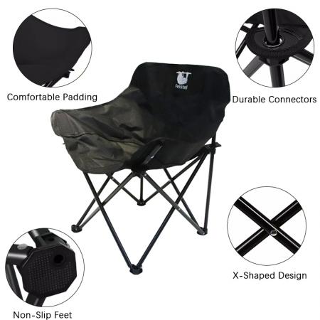 Petite chaise de camping pliante en acier au carbone