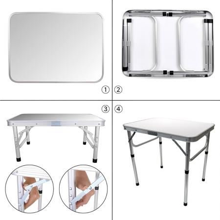 Table pliante portable légère et réglable en aluminium pour l'extérieur 