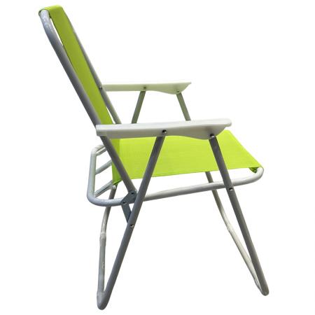 Chaise de jardin pliante légère et portable en fer, modèle en toile, idéale pour le camping ou la plage. 