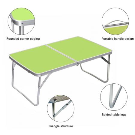 Mini table de pique-nique pliable et portable en aluminium, moderne et économique, pour ordinateur portable.