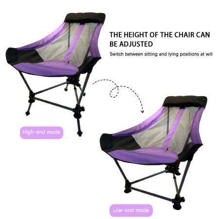 Chaise longue pliante portable ultralégère en alliage d'aluminium pour la pêche, la plage et le camping. 