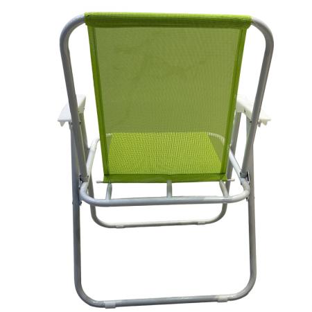 Chaise de jardin pliante légère et portable en fer, modèle en toile, idéale pour le camping ou la plage. 