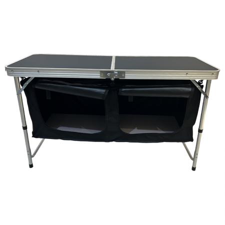 Table de cuisine pliante portable et facile à installer pour le camping et les pique-niques.